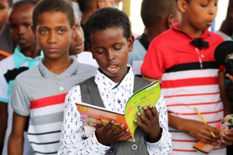 A child reading a book 